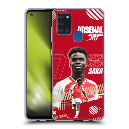 Arsenal FC 2023/24 First Team Bukayo Saka Soft Gel Case for Samsung Galaxy A21s (2020)