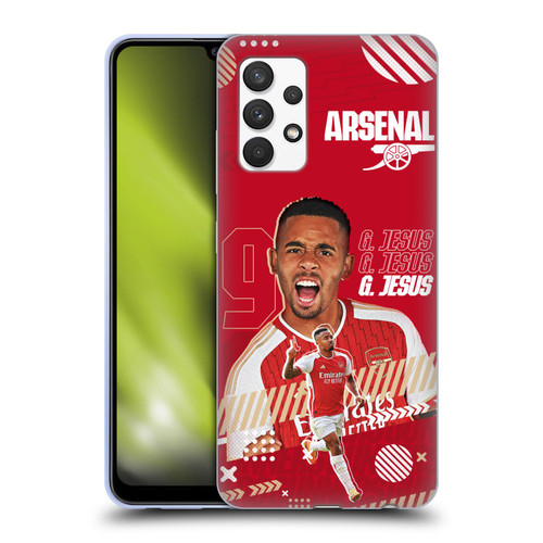 Arsenal FC 2023/24 First Team Gabriel Jesus Soft Gel Case for Samsung Galaxy A32 (2021)
