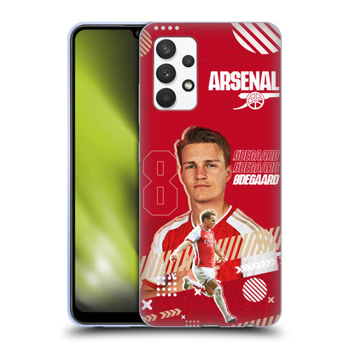 Arsenal FC 2023/24 First Team Martin Ødegaard Soft Gel Case for Samsung Galaxy A32 (2021)