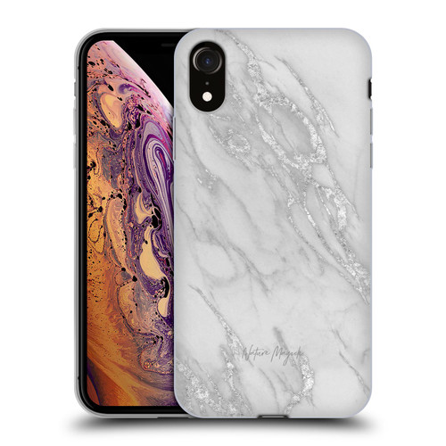 Nature Magick Marble Metallics Silver Soft Gel Case for Apple iPhone XR