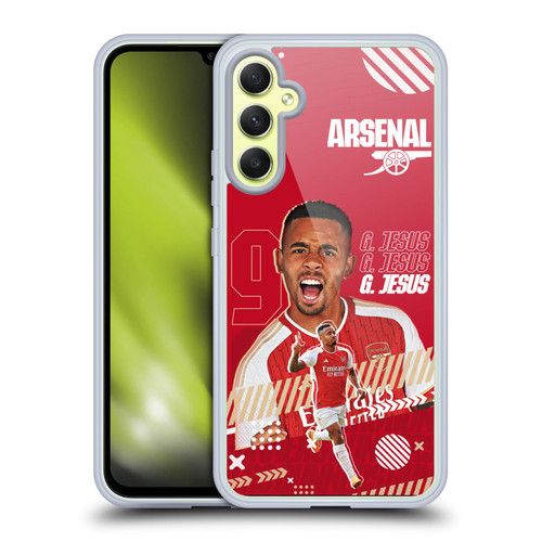 Arsenal FC 2023/24 First Team Gabriel Jesus Soft Gel Case for Samsung Galaxy A34 5G