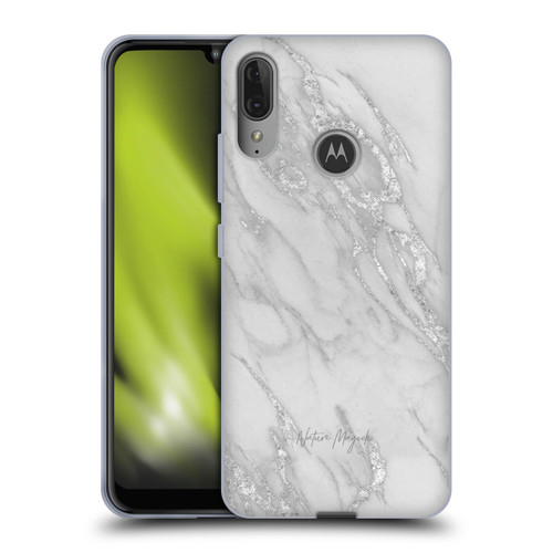 Nature Magick Marble Metallics Silver Soft Gel Case for Motorola Moto E6 Plus