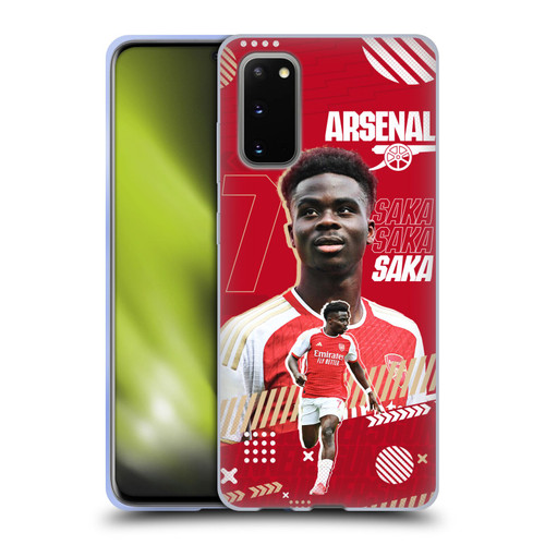 Arsenal FC 2023/24 First Team Bukayo Saka Soft Gel Case for Samsung Galaxy S20 / S20 5G