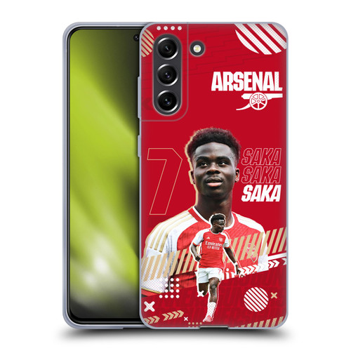 Arsenal FC 2023/24 First Team Bukayo Saka Soft Gel Case for Samsung Galaxy S21 FE 5G