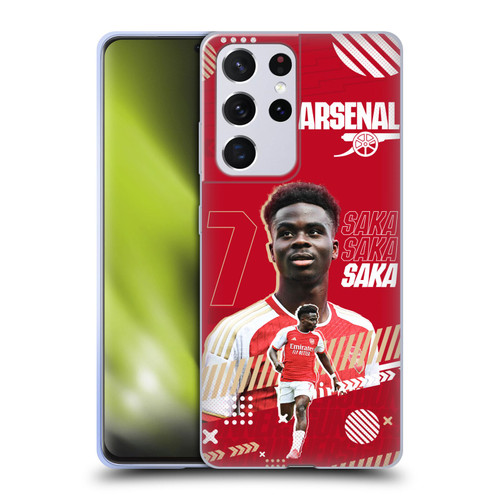 Arsenal FC 2023/24 First Team Bukayo Saka Soft Gel Case for Samsung Galaxy S21 Ultra 5G
