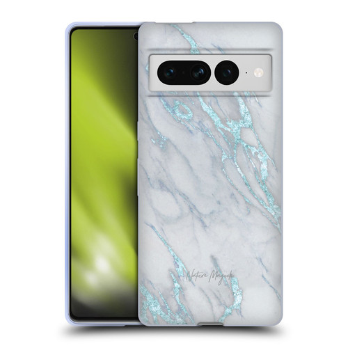 Nature Magick Marble Metallics Blue Soft Gel Case for Google Pixel 7 Pro