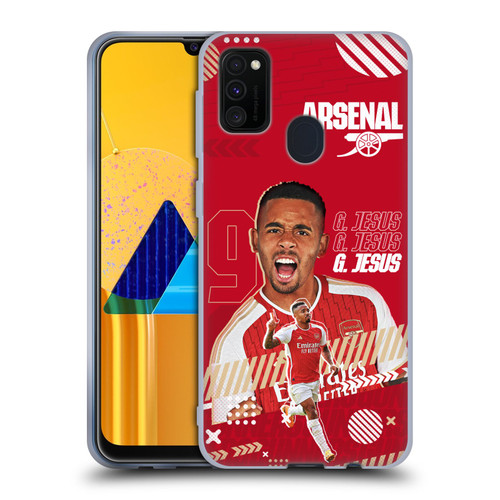 Arsenal FC 2023/24 First Team Gabriel Jesus Soft Gel Case for Samsung Galaxy M30s (2019)/M21 (2020)