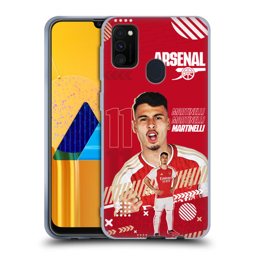 Arsenal FC 2023/24 First Team Gabriel Soft Gel Case for Samsung Galaxy M30s (2019)/M21 (2020)