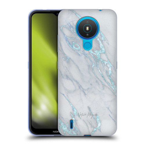 Nature Magick Marble Metallics Blue Soft Gel Case for Nokia 1.4