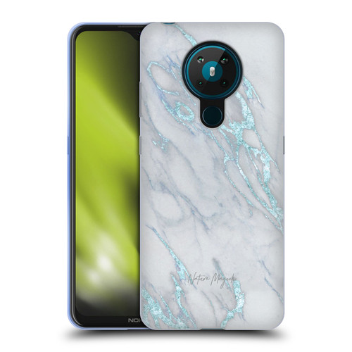 Nature Magick Marble Metallics Blue Soft Gel Case for Nokia 5.3