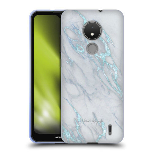 Nature Magick Marble Metallics Blue Soft Gel Case for Nokia C21