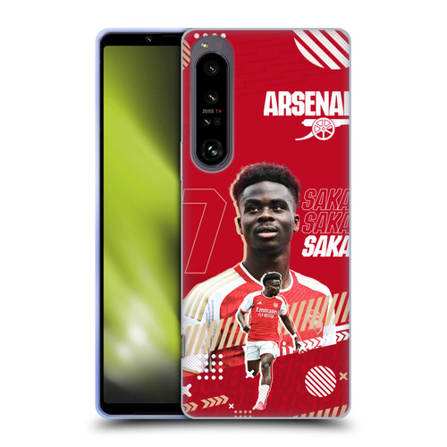 Arsenal FC 2023/24 First Team Bukayo Saka Soft Gel Case for Sony Xperia 1 IV