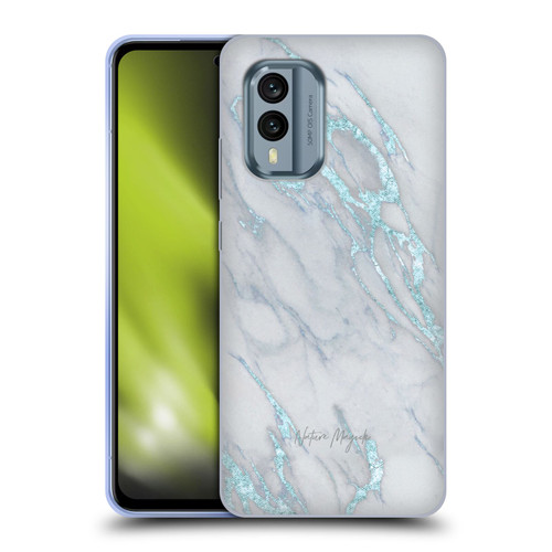 Nature Magick Marble Metallics Blue Soft Gel Case for Nokia X30