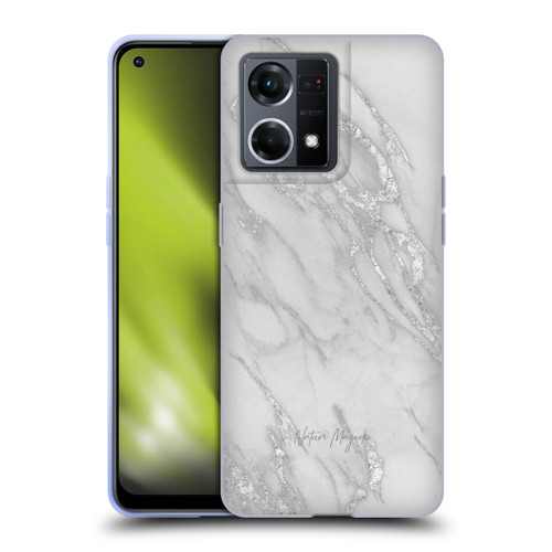 Nature Magick Marble Metallics Silver Soft Gel Case for OPPO Reno8 4G