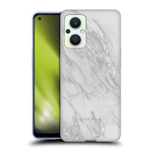 Nature Magick Marble Metallics Silver Soft Gel Case for OPPO Reno8 Lite