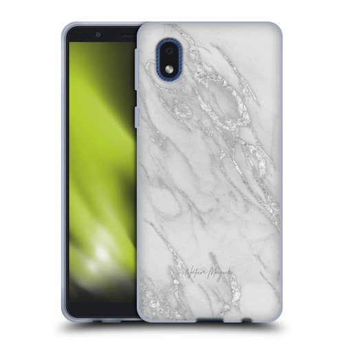 Nature Magick Marble Metallics Silver Soft Gel Case for Samsung Galaxy A01 Core (2020)