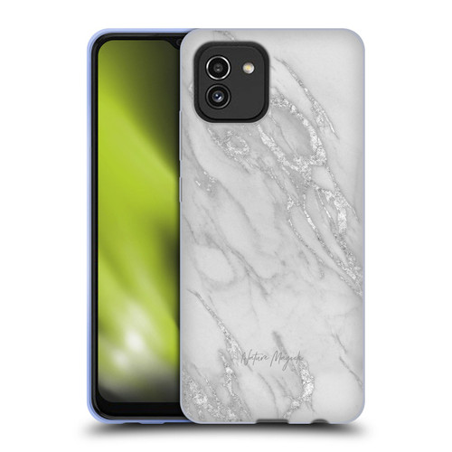 Nature Magick Marble Metallics Silver Soft Gel Case for Samsung Galaxy A03 (2021)