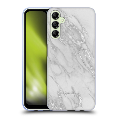 Nature Magick Marble Metallics Silver Soft Gel Case for Samsung Galaxy A14 5G