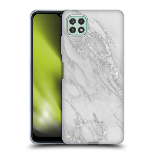 Nature Magick Marble Metallics Silver Soft Gel Case for Samsung Galaxy A22 5G / F42 5G (2021)