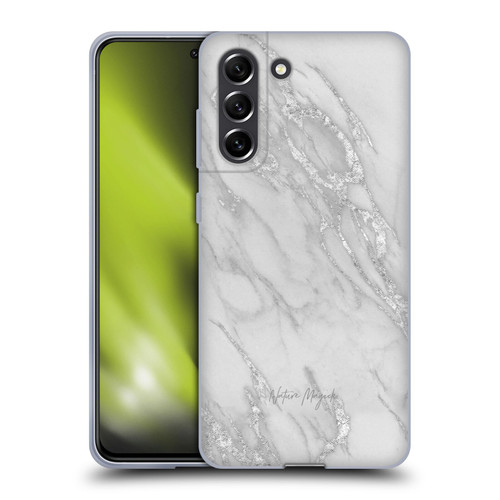 Nature Magick Marble Metallics Silver Soft Gel Case for Samsung Galaxy S21 FE 5G