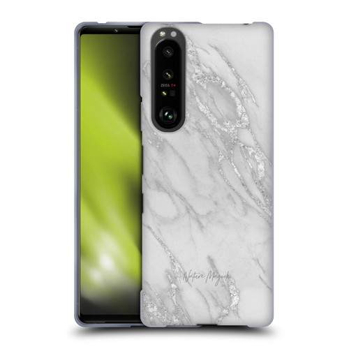 Nature Magick Marble Metallics Silver Soft Gel Case for Sony Xperia 1 III