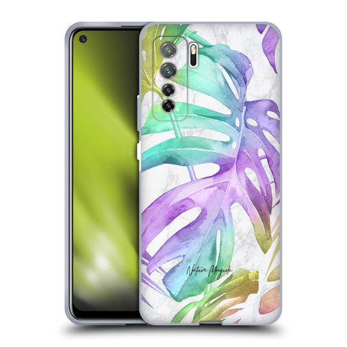 Nature Magick Tropical Palm Leaves On Marble Rainbow Leaf Soft Gel Case for Huawei Nova 7 SE/P40 Lite 5G