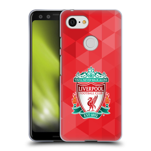 Liverpool Football Club Crest 1 Red Geometric 1 Soft Gel Case for Google Pixel 3