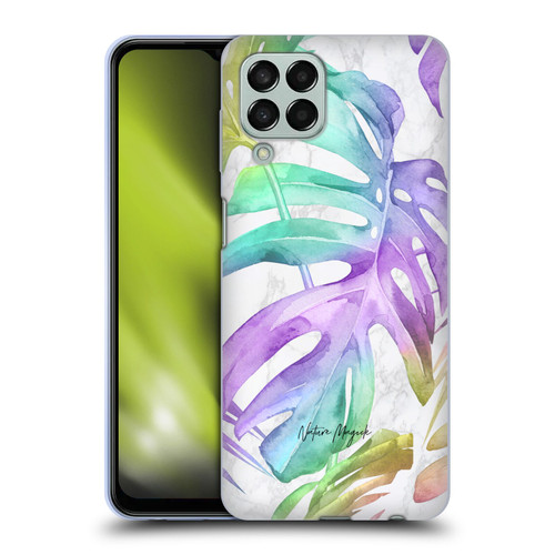 Nature Magick Tropical Palm Leaves On Marble Rainbow Leaf Soft Gel Case for Samsung Galaxy M33 (2022)