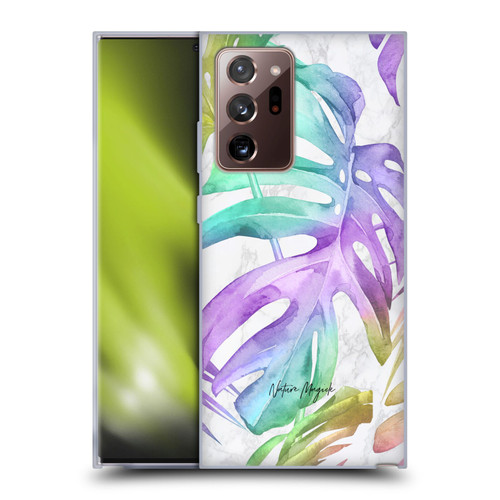 Nature Magick Tropical Palm Leaves On Marble Rainbow Leaf Soft Gel Case for Samsung Galaxy Note20 Ultra / 5G