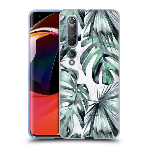 Nature Magick Tropical Palm Leaves On Marble Turquoise Green Island Soft Gel Case for Xiaomi Mi 10 5G / Mi 10 Pro 5G