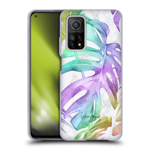 Nature Magick Tropical Palm Leaves On Marble Rainbow Leaf Soft Gel Case for Xiaomi Mi 10T 5G