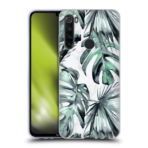 Nature Magick Tropical Palm Leaves On Marble Turquoise Green Island Soft Gel Case for Xiaomi Redmi Note 8T