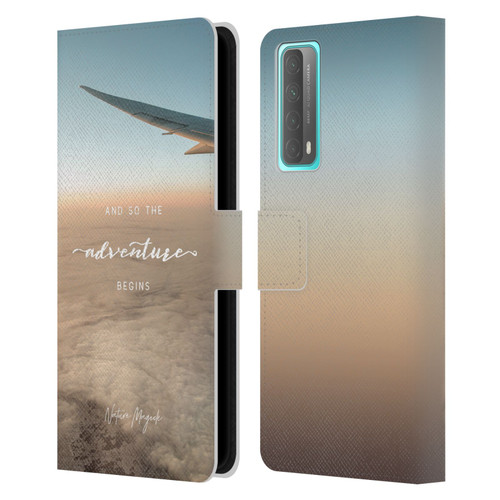 Nature Magick So The Adventure Begins Quote Airplane Leather Book Wallet Case Cover For Huawei P Smart (2021)