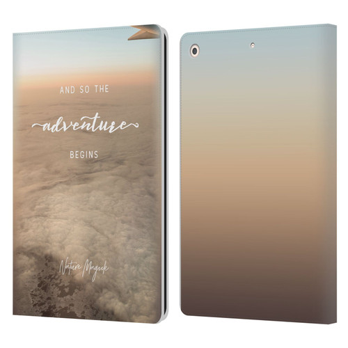 Nature Magick So The Adventure Begins Quote Airplane Leather Book Wallet Case Cover For Apple iPad 10.2 2019/2020/2021