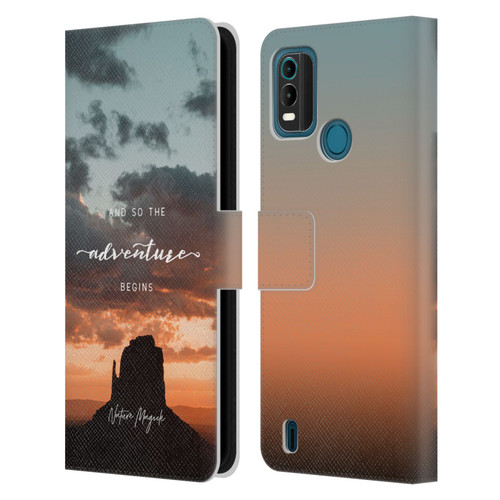 Nature Magick So The Adventure Begins Quote Desert Leather Book Wallet Case Cover For Nokia G11 Plus