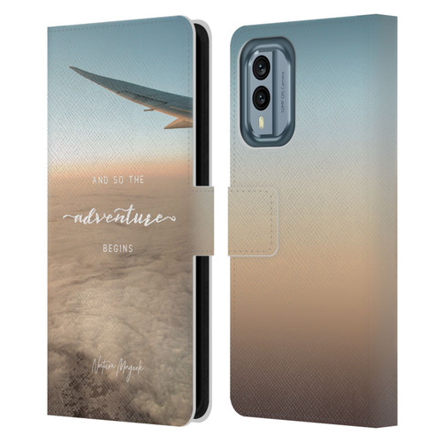 Nature Magick So The Adventure Begins Quote Airplane Leather Book Wallet Case Cover For Nokia X30