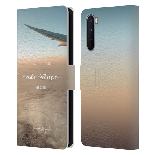 Nature Magick So The Adventure Begins Quote Airplane Leather Book Wallet Case Cover For OnePlus Nord 5G