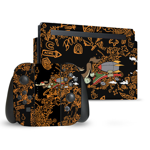 Looney Tunes Graphics and Characters Wile E. Coyote Vinyl Sticker Skin Decal Cover for Nintendo Switch Bundle