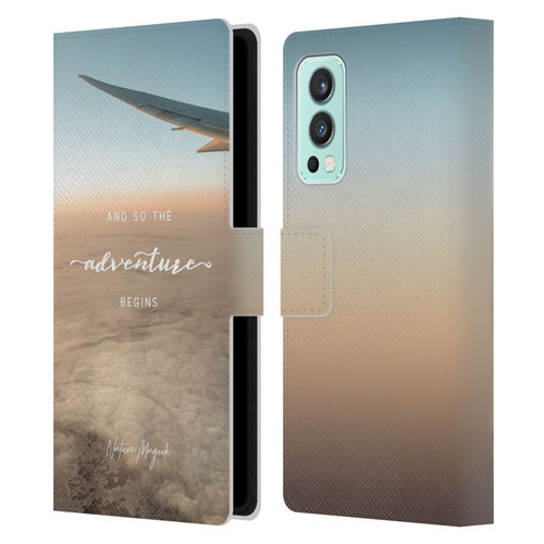 Nature Magick So The Adventure Begins Quote Airplane Leather Book Wallet Case Cover For OnePlus Nord 2 5G