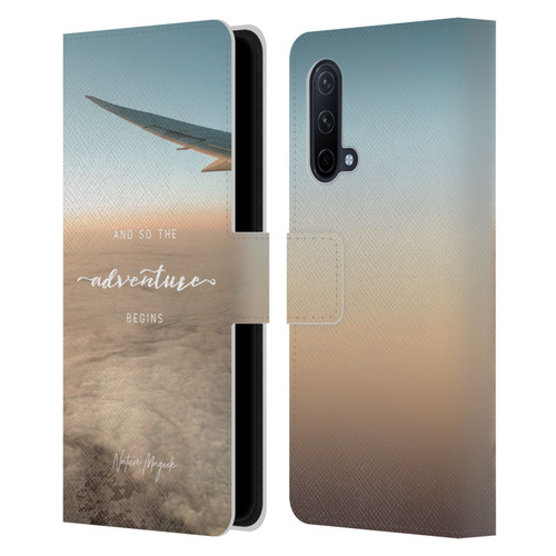 Nature Magick So The Adventure Begins Quote Airplane Leather Book Wallet Case Cover For OnePlus Nord CE 5G
