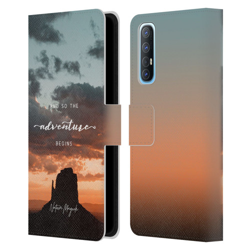 Nature Magick So The Adventure Begins Quote Desert Leather Book Wallet Case Cover For OPPO Find X2 Neo 5G