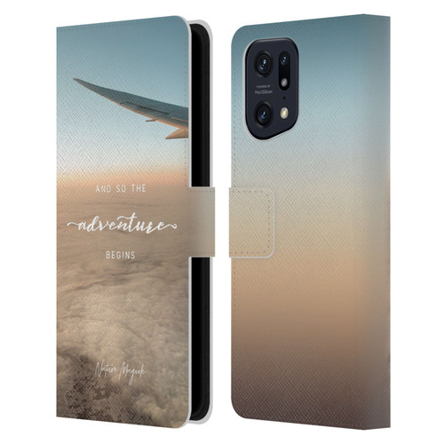 Nature Magick So The Adventure Begins Quote Airplane Leather Book Wallet Case Cover For OPPO Find X5