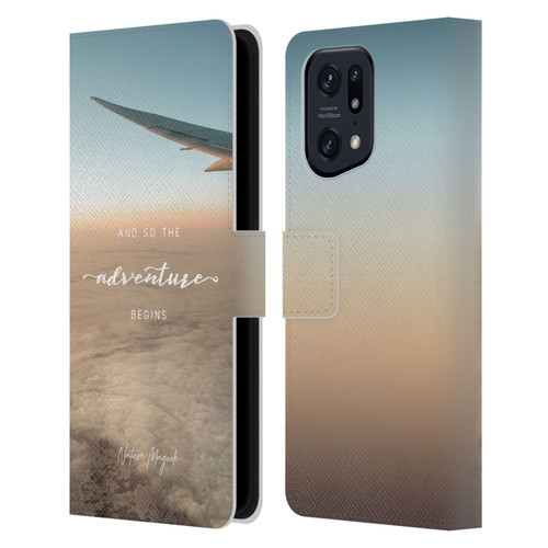 Nature Magick So The Adventure Begins Quote Airplane Leather Book Wallet Case Cover For OPPO Find X5 Pro