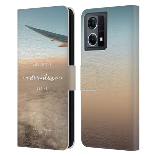 Nature Magick So The Adventure Begins Quote Airplane Leather Book Wallet Case Cover For OPPO Reno8 4G