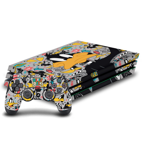 Looney Tunes Graphics and Characters Daffy Duck Vinyl Sticker Skin Decal Cover for Sony PS4 Pro Bundle