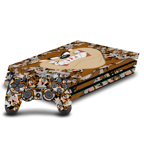 Looney Tunes Graphics and Characters Tasmanian Devil Vinyl Sticker Skin Decal Cover for Sony PS4 Pro Bundle