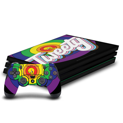 Looney Tunes Graphics and Characters Tweety Vinyl Sticker Skin Decal Cover for Sony PS4 Pro Bundle