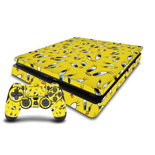 Looney Tunes Graphics and Characters Tweety Pattern Vinyl Sticker Skin Decal Cover for Sony PS4 Slim Console & Controller