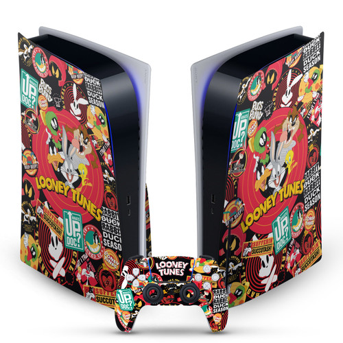 Looney Tunes Graphics and Characters Sticker Collage Vinyl Sticker Skin Decal Cover for Sony PS5 Disc Edition Bundle
