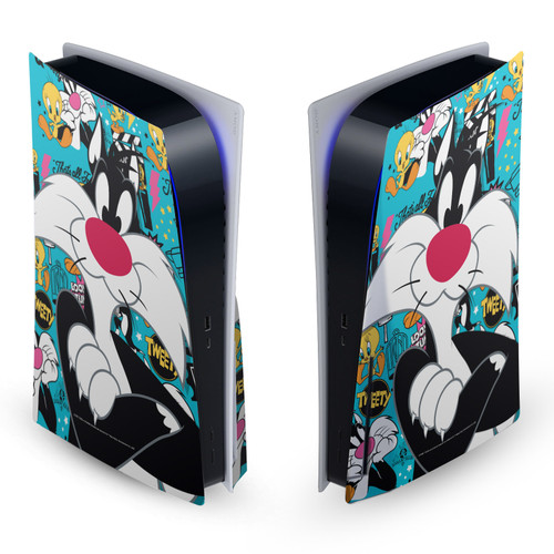 Looney Tunes Graphics and Characters Sylvester The Cat Vinyl Sticker Skin Decal Cover for Sony PS5 Disc Edition Console